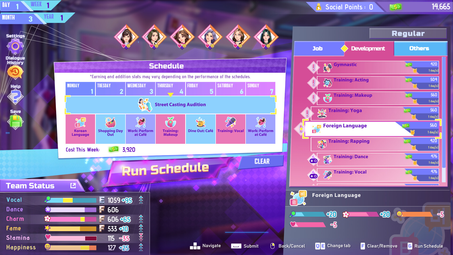 K-pop Idol Stories: Road to Debut gameplay screenshot 2