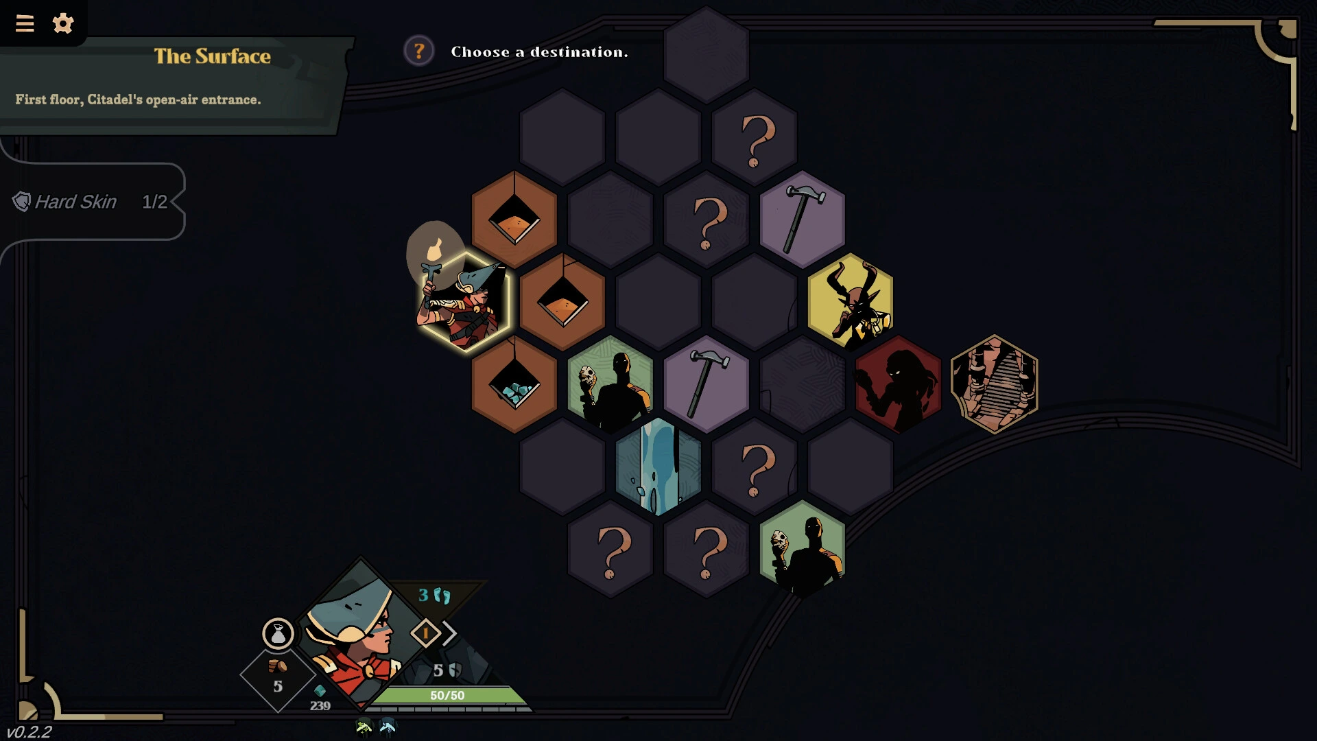 Deified Citadel route map and encounter choices